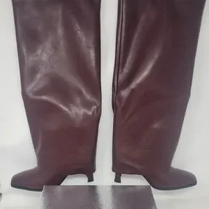 Wetkiss | Shoes | Wetkiss Burgundy Fold Over Boots Pointed Toe Kitten ...